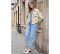 Blouson STREET ONE STUDIO, Damen, Gr. 38, stone sand, Stoff, 65% Viskose, 35% Nylon, unifarben, normal kurz, V-Ausschnitt, abgesteppt, Jacken Blouson, aus softem Materialmix (24784230-38) stone sand