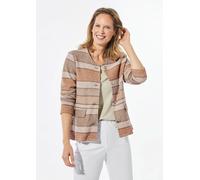 Kurzjacke GOLDNER "Kurzgröße Jacke in Bouclé-Optik", Damen, Gr. 23, beige (beige, gemustert), Obermaterial: 70% Polyester PES. 30% Baumwolle CO., Sonstiges, Jacken Kurzjacke, ungefüttert, mit Belegver