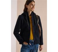 Fellimitatjacke CECIL, Damen, Gr. L (42), blau (schwarz navy blau), Plüsch, Oberstoff: 100% Polyester. Futter: 100% Polyester, unifarben, comfort fit normal, ohne Ausschnitt, abgesteppt, Jacken, in Wo