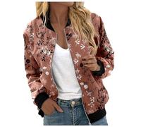 Jacke Kurz Damen Jacken Sommer Kurzarm Frühjahr Sweatjacke Sportlich Frühling Fliegerjacke Dünne Festival Zipper Damenjacken Pilotenjacke Herbstjacke Leichte Bomber Hemdjacke Bikerjacke Orange M