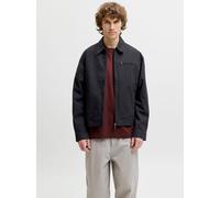Kurzjacke JACK & JONES "JJETEO WORKER JACKET NOOS", Herren, Gr. L, schwarz, Web, Obermaterial: 100% Baumwolle, unifarben, regular fit normal, ohne Ausschnitt, gerader Abschluss mit Druckknopf, Jacken
