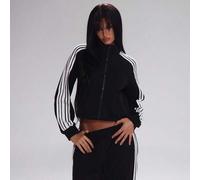 Jacke mit hohem Kragen, Kontrast-Streifenbesatz und durchgehendem Reißverschluss, nur Oberteil, süß für Herbst/Frühling, Lässig, Arbeit, Streetwear, S