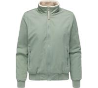 Outdoorjacke RAGWEAR "Coogie YOUMODO", Damen, Gr. L (40), graugrün, Obermaterial: 68% Baumwolle, 32% Nylon; Innenfutter: 100% Polyester; Wattierung: 100% Polyester, gerade hüftbedeckend, hoch geschlos