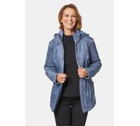 Jacke mit Kapuze in dezenter Crashstruktur blau 52