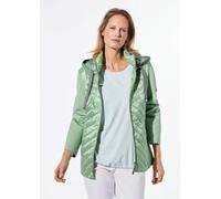 Kurzjacke GOLDNER "Kurzgröße Steppjacke mit abnehmbarer Kapuze", Damen, Gr. 23, grün (salbei), Obermaterial: 60% Polyester PES. 40% Polyamid PA., Sonstiges, Jacken Kurzjacke, Kontrastfarbige Blenden u