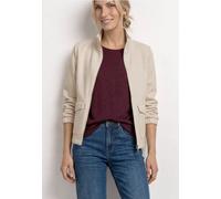 Blouson STREET ONE, Damen, Gr. 44, clay sand, Stoff, 67% Polyester, 31% Viskose, 2% Elasthan, unifarben, normal normal, hoch geschlossener Ausschnitt, elastischer Bund, Jacken Blouson, mit Stehkragen