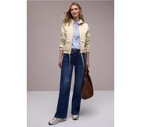 Softshelljacke STREET ONE, Damen, Gr. 46, smoke beige, Stoff, 55% Lyocell, 42% Baumwolle, 3% Elasthan, unifarben, normal normal, hoch geschlossener Ausschnitt, elastischer Bund, Jacken Softshelljacke,