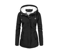 Jacken Damen,Parka Damen Lang Mantel Gefüttert Winterjacke Wintermantel Mit Abnehmbar Kapuze Und Taschen Warm Winterparka,Winterjacke Damen Sportlich,Damenjacken Winter,B Black,3Xl