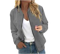 Jacken Damene Oversize Bomberjacke Damen Kurze Blouson Jacke Casual Pilotenjacke Langarm Outwear Zip Up Solid Leichte Coat Sweatjacke