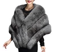 Jacken für Damen, formell, Wintermantel, Hochzeit, Party, Stola, Wraps für Abendkleider, warme Schals, Hochzeiten, Brautbedeckung, Schal, Wintermantel, Abendkleid, Farbe: Silberfarben, Refer to