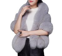 Jacken für Damen, formell, Wintermantel, Hochzeit, Party, Stola, Wraps für Abendkleider, warme Schals, Hochzeiten, Brautbedeckung, Schal, Wintermantel, Abendkleid, hellgrau, Refer to description
