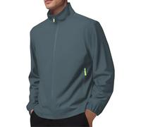 Jacken für Herren, leicht, wasserdicht, durchgehender Reißverschluss, Stehkragen, Windbreaker, einfarbig, dünne Sportbekleidung mit elastischen Bündchen, Outwear, lässig, intelligent, vielseitig