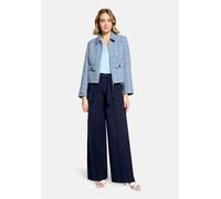 Jackenblazer BETTY BARCLAY "Damen langarm", Damen, Gr. 36, blau (blau, weiß), Bouclé, Obermaterial: 100% Polyester. Futter: 100% Polyester, Basic, normal normal, Blazer (34982121-36) blau, weiß