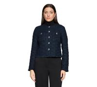 Jackenblazer BETTY BARCLAY "Damen langarm", Damen, Gr. 36, dunkelblau, Bouclé, Obermaterial: 60% Baumwolle, 38% Polyester, 2% Polyester, Basic, normal normal, Rundhals, Blazer (76094065-36) dunkelblau