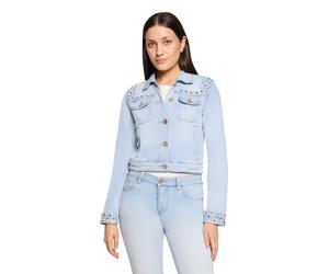 Jackenblazer BETTY BARCLAY "Damen langarm", Damen, Gr. 36, light blau denim, Denim/Jeans, Obermaterial: 56% Baumwolle, 30% Viskose, 12% Polyester, 2% Elasthan, sehr schmal kurz, Blazer (49379469-36) l