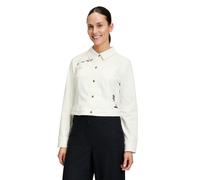 Jackenblazer BETTY BARCLAY "Betty Barclay Jeansjacke langarm", Damen, Gr. 46, weiß (rohweiß), Denim/Jeans, Obermaterial: 92% Baumwolle, 6% Elastomultiester, 2% Elasthan., casual, sehr schmal kurz, Lan