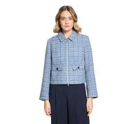 Jackenblazer BETTY BARCLAY "Damen langarm", Damen, Gr. 48, blau, weiß, Bouclé, Obermaterial: 100% Polyester; Futter: 100% Polyester, Basic, normal normal, Blazer (34982121-48) blau, weiß
