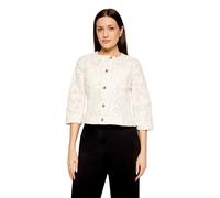 Jackenblazer BETTY BARCLAY "Damen mit 3/4 Arm", Damen, Gr. 36, weiß (rohweiß), Denim/Jeans, Obermaterial: 71% Baumwolle, 26% Polyester, 3% Elasthan, sehr schmal normal, Rundhals, Blazer (14319819-36)