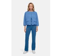 Jackenblazer BETTY BARCLAY "Damen mit 3/4 Arm", Damen, Gr. 38, blau, Jersey, Obermaterial: 47% Modal, 47% Polyester, 6% Elasthan, lässig geschnitten normal, Rundhals, Blazer (32180642-38) blau