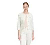 Jackenblazer BETTY BARCLAY "Damen mit 3/4 Arm", Damen, Gr. 40, weiß (rohweiß), Obermaterial: 92% Baumwolle, 6% Elastomultiester, 2% Elasthan, sehr schmal normal, Rundhals, Blazer, Lochstickerei (30057