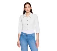 Jackenblazer BETTY BARCLAY "Damen mit 3/4 Arm", Damen, Gr. 44, weiß (rohweiß), Denim/Jeans, Obermaterial: 71% Baumwolle, 26% Polyester, 3% Elasthan, sehr schmal kurz, Blazer, Knopfleiste (43472606-44)