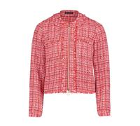 Jackenblazer BETTY BARCLAY "Damen mit Fransen", Damen, Gr. 42, bunt (rot, pink), Obermaterial: 65% Polyacryl, 18% Baumwolle, 17% Polyester, normal normal, Rundhals, Blazer, Material (53688253-42) rot,