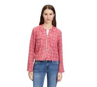 Jackenblazer BETTY BARCLAY "Damen mit Fransen", Damen, Gr. 44, bunt (rot, pink), Obermaterial: 65% Polyacryl, 18% Baumwolle, 17% Polyester, normal normal, Rundhals, Blazer, Material (53688253-44) rot,