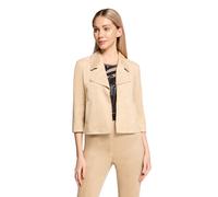 Jackenblazer BETTY BARCLAY "Damen mit Reißverschluss", Damen, Gr. 36, beige, Samt, Obermaterial: 92% Polyester, 8% Elasthan, gerade normal, Blazer (52734011-36) beige