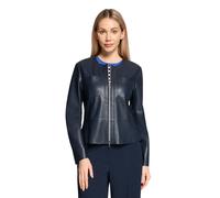Jackenblazer BETTY BARCLAY "Damen mit Reißverschluss", Damen, Gr. 38, dunkelblau, Obermaterial: 100% Polyurethan, 100% Polyester, sehr schmal normal, Rundhals, Blazer (13417069-38) dunkelblau
