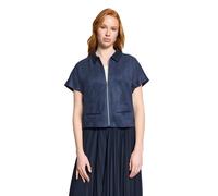 Jackenblazer BETTY BARCLAY "Damen mit Reißverschluss", Damen, Gr. 38, ocean cavern, Samt, Obermaterial: 92% Polyester, 8% Elasthan, gerade normal, Blazer (61201913-38) ocean cavern