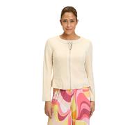 Jackenblazer BETTY BARCLAY "Damen mit Reißverschluss", Damen, Gr. 42, grau, Samt, Obermaterial: 92% Polyester, 8% Elasthan, sehr schmal normal, Rundhals, Blazer, Material (70121828-42) grau