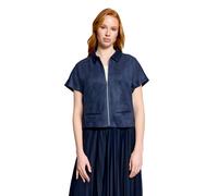 Jackenblazer BETTY BARCLAY "Damen mit Reißverschluss", Damen, Gr. 44, ocean cavern, Samt, Obermaterial: 92% Polyester, 8% Elasthan, gerade normal, Blazer (61201913-44) ocean cavern