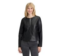 Jackenblazer BETTY BARCLAY "Damen mit Reißverschluss", Damen, Gr. 44, schwarz, Obermaterial: 100% Polyurethan, 100% Polyester, sehr schmal normal, Rundhals, Blazer, Material (15107129-44) schwarz