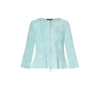 Jackenblazer BETTY BARCLAY "Damen mit Reißverschluss", Damen, Gr. 46, aquifer, Samt, Obermaterial: 92% Polyester, 8% Elasthan, sehr schmal normal, Rundhals, Blazer (39482119-46) aquifer