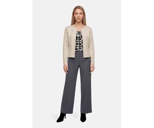 Jackenblazer BETTY BARCLAY "Damen mit Reißverschluss", Damen, Gr. 46, beige, Samt, Obermaterial: 95% Polyester, 5% Elasthan, sehr schmal normal, Rundhals, Blazer (41224306-46) beige