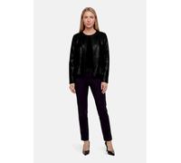 Jackenblazer BETTY BARCLAY "Damen mit Reißverschluss", Damen, Gr. 46, schwarz, Stoff, Obermaterial: 100% Polyurethan, 100% Polyester, sehr schmal normal, Rundhals, Blazer, Material (15107129-46) schwa