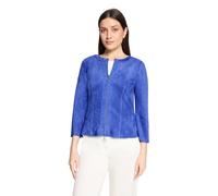 Jackenblazer BETTY BARCLAY "Damen mit Reißverschluss", Damen, Gr. 48, adria blau, Samt, Obermaterial: 92% Polyester, 8% Elasthan, sehr schmal normal, Rundhals, Blazer (77283632-48) adria blau