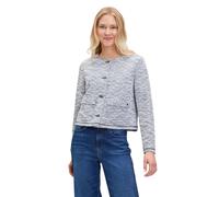 Jackenblazer BETTY & CO "Damen langarm", Damen, Gr. 40, blau (dunkelblau, weiß), Obermaterial: 64% Polyester, 34% Baumwolle, 1% Polyester, 1% Elasthan, lässig geschnitten normal, Rundhals, Blazer (286