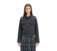 Jackenblazer BETTY & CO "Damen mit aufgesetzten Taschen", Damen, Gr. 36, blau (dunkelgrau denim), Obermaterial: 94% Baumwolle, 5% Polyester, 1% Elasthan, oversize normal, Blazer (63742039-36) dunkelgr