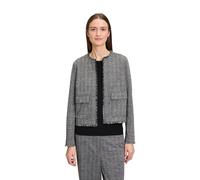 Jackenblazer BETTY & CO "Damen mit Fransen", Damen, Gr. 40, schwarz (schwarz, grau), Obermaterial: 71% Polyester, 23% Viskose, 2% Polyester, 2% Elasthan, 2% Polyamid. Futter: 100% Polyester, gerade no