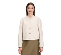 Jackenblazer BETTY & CO "Damen mit Rippbündchen", Damen, Gr. 46, bright cream melange, Obermaterial: 100% Polyester. Futter: 100% Polyester, oversize normal, Rundhals, Blazer (98142650-46) bright crea