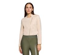 Jackenblazer BETTY & CO "Damen mit Stehkragen", Damen, Gr. 34, grau, Obermaterial: 95% Polyester, 5% Elasthan; Futter: 100% Polyester, tailliert kurz, Blazer, Material (37542664-34) grau