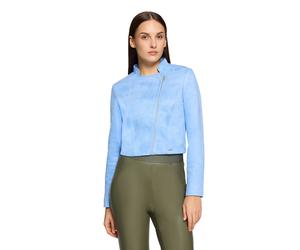 Jackenblazer BETTY & CO "Damen mit Stehkragen", Damen, Gr. 38, hellblau, Obermaterial: 95% Polyester, 5% Elasthan. Futter: 100% Polyester, tailliert kurz, Blazer, Material (15574736-38) hellblau