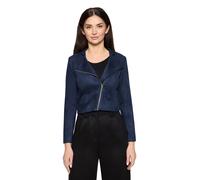 Jackenblazer BETTY & CO "Damen mit Stehkragen", Damen, Gr. 40, blau (dunkelblau), Obermaterial: 95% Polyester, 5% Elasthan. Futter: 100% Polyester, tailliert kurz, Blazer, Material (38015534-40) dunke
