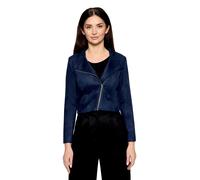 Jackenblazer BETTY & CO "Damen mit Stehkragen", Damen, Gr. 44, blau (dunkelblau), Obermaterial: 95% Polyester, 5% Elasthan. Futter: 100% Polyester, tailliert kurz, Blazer, Material (38015534-44) dunke