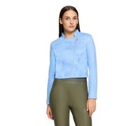 Jackenblazer BETTY & CO "Damen mit Stehkragen", Damen, Gr. 44, blau (hellblau), Obermaterial: 95% Polyester, 5% Elasthan. Futter: 100% Polyester, tailliert kurz, Blazer, Material (15574736-44) hellbla