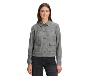 Jackenblazer BETTY & CO "Damen mit Taschen", Damen, Gr. 44, grün (schwarz, camel), Obermaterial: 72% Polyester, 25% Viskose, 3% Elasthan. Futter: 100% Polyester, lässig geschnitten normal, Blazer (952