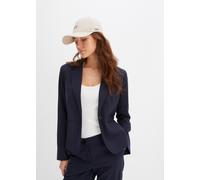 Jackenblazer BONPRIX "Blazer", Damen, Gr. 40, blau (dunkelblau), Obermaterial: 76% Polyester, 22% Viskose, 2% Elasthan. Futter: 100% Polyester, festlich, schmal, Blazer, festlicher Stil, schmale Passf