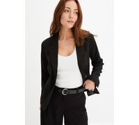 Jackenblazer BONPRIX "Blazer", Damen, Gr. 44, schwarz, Obermaterial: 76% Polyester, 22% Viskose, 2% Elasthan. Futter: 100% Polyester, festlich, schmal, Blazer, festlicher Stil, schmale Passform, mit P