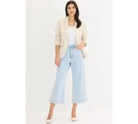 Jackenblazer BONPRIX, Damen, Gr. 42, beige (hellsand), Obermaterial: 95% Polyester, 5% Elasthan. Futter: 100% Polyester, schmal, Blazer Jackenblazer, eleganter Look, schmale Passform, aus Polyester un